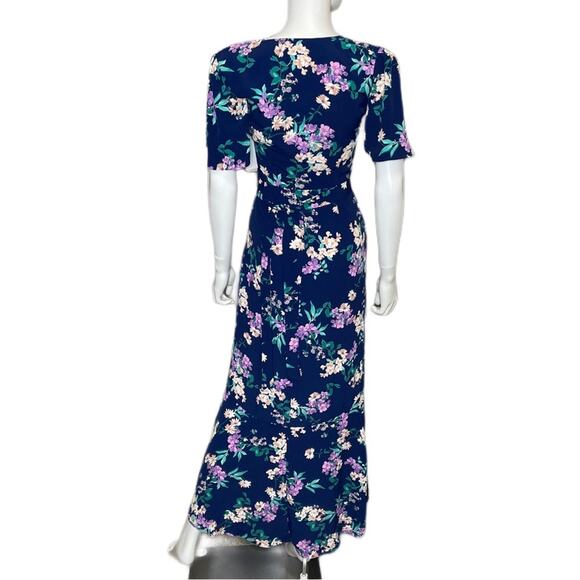 CHELSEA28 Women’s Print Wrap Dress - Navy Floral Sz XXS - Picture 6 of 9